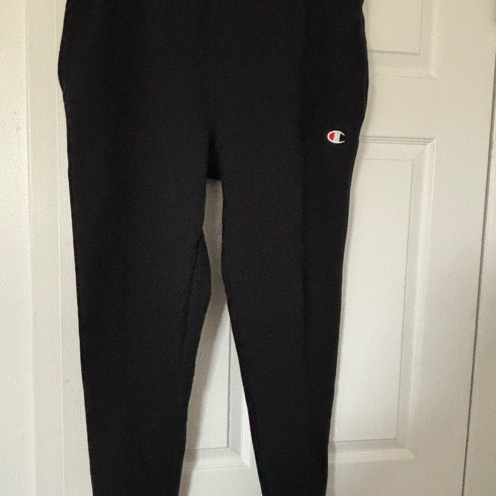 Champion Men's Jogger Sweatpants Black Script Logo Size XL